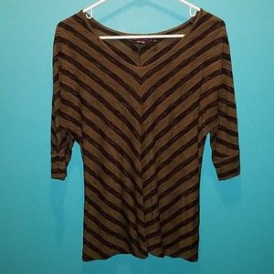Green/black stripe top